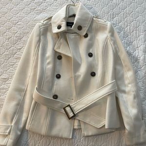 White coat with belt